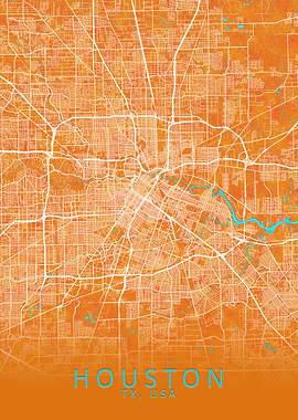 Houston TX USA City Map