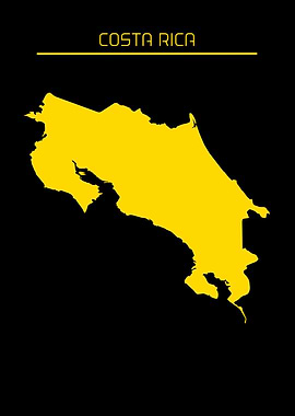 Costa Rica Map Gold