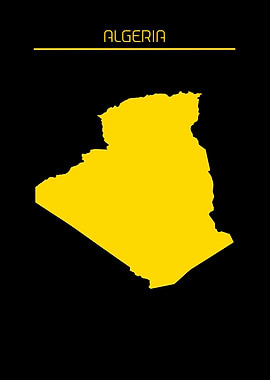 Algeria Map Gold