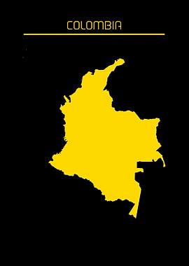 Colombia Map Gold