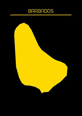 Barbados Map Gold