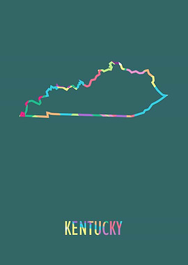 Kentucky Map Green Bg