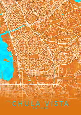 Chula Vista CA USA Map