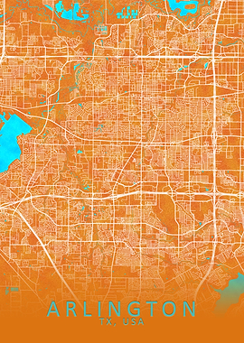 Arlington TX USA City Map