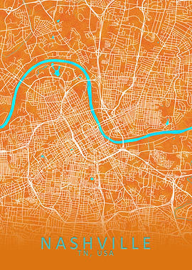 Nashville TN USA City Map