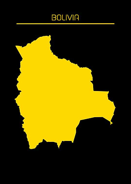 Bolivia Map Gold