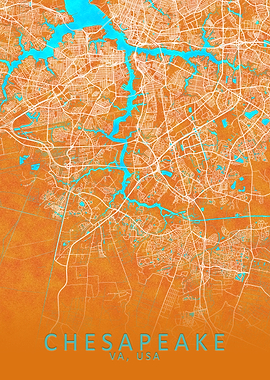 Chesapeake VA USA City Map