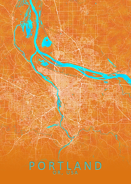 Portland OR USA City Map