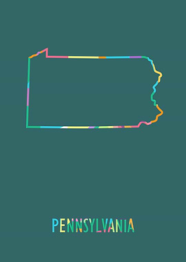 Pennsylvania Map Green Bg
