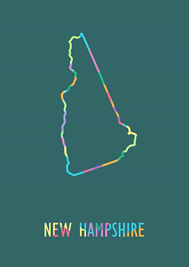 New Hampshire Map Green Bg