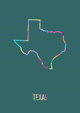 Texas Map Green Bg