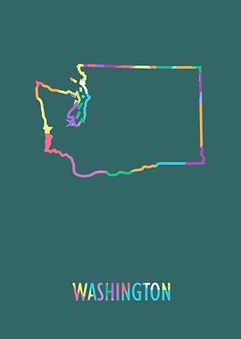 Washington Map Green Bg