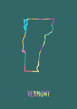 Vermont Map Green Bg