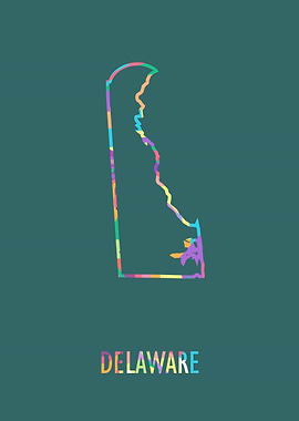 Delaware Map Green Bg