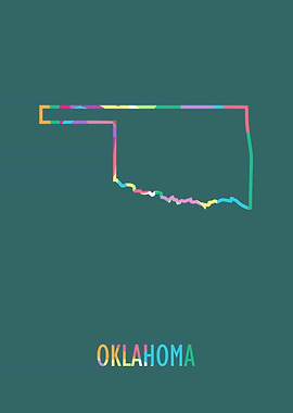 Oklahoma Map Green Bg