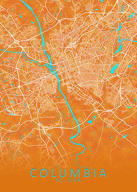 Columbia SC USA City Map