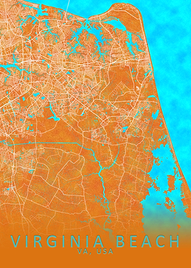 Virginia Beach VA USA Map