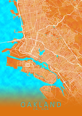 Oakland CA USA City Map