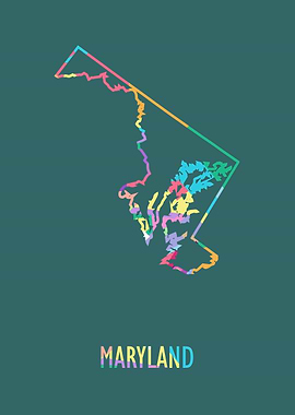 Maryland Map Green Bg
