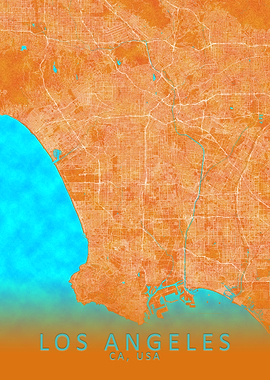 Los Angeles CA USA Map
