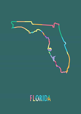 Florida Map Green Bg