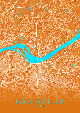 Louisville KY USA City Map
