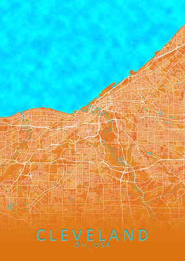 Cleveland OH USA City Map