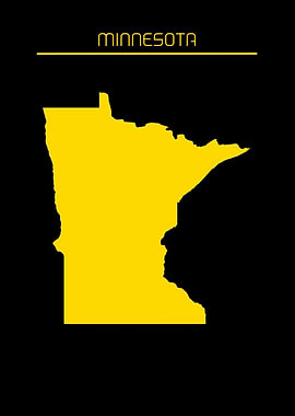 Minnesota Map Gold