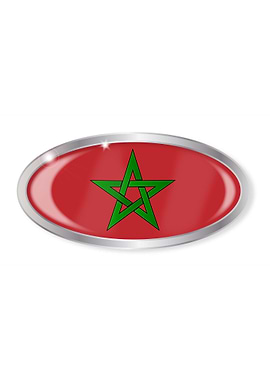 Morocco Flag Oval Button