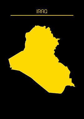 Iraq Map Gold