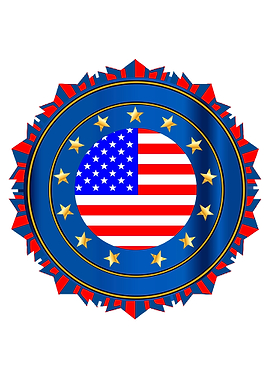 Old Glory Badge Over White