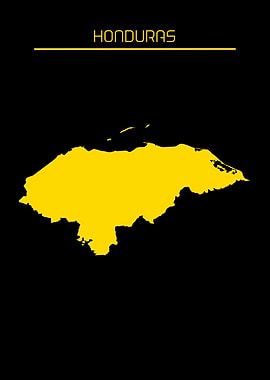 Honduras Map Gold