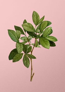 Vintage Botanical on Pink