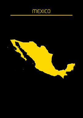Mexico Map Gold