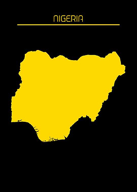 Nigeria Map Gold
