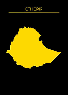 Ethiopia Map Gold