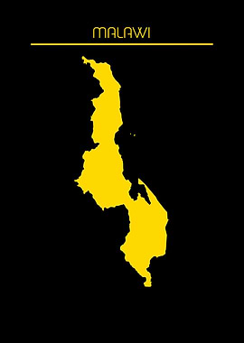 Malawi Map Gold