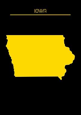 Iowa Map Gold