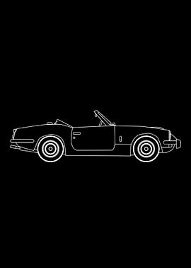 Old Sports Car Outline