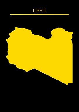 Libya Map Gold