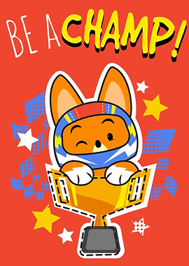 cute rac fox with a Trophy