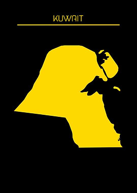 Kuwait Map Gold