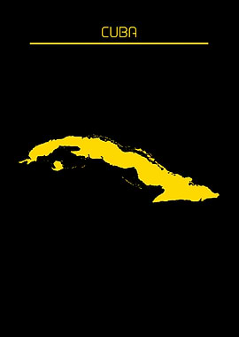 Cuba Map Gold