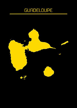 Guadeloupe Map Gold