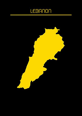 Lebanon Map Gold