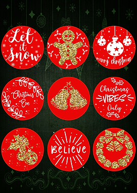 Christmas Buttons Red