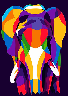 elephant in pop art design