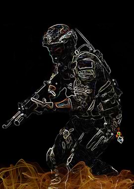soldier on glowing