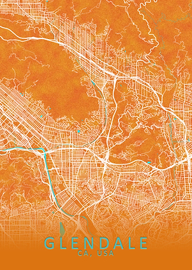 Glendale AZ USA City Map