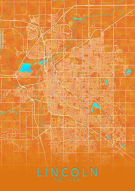 Lincoln NE USA City Map